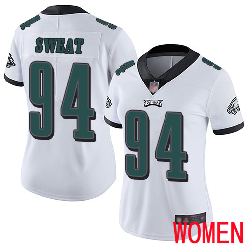 Women Philadelphia Eagles #94 Josh Sweat White Vapor Untouchable NFL Jersey Limited Player Football